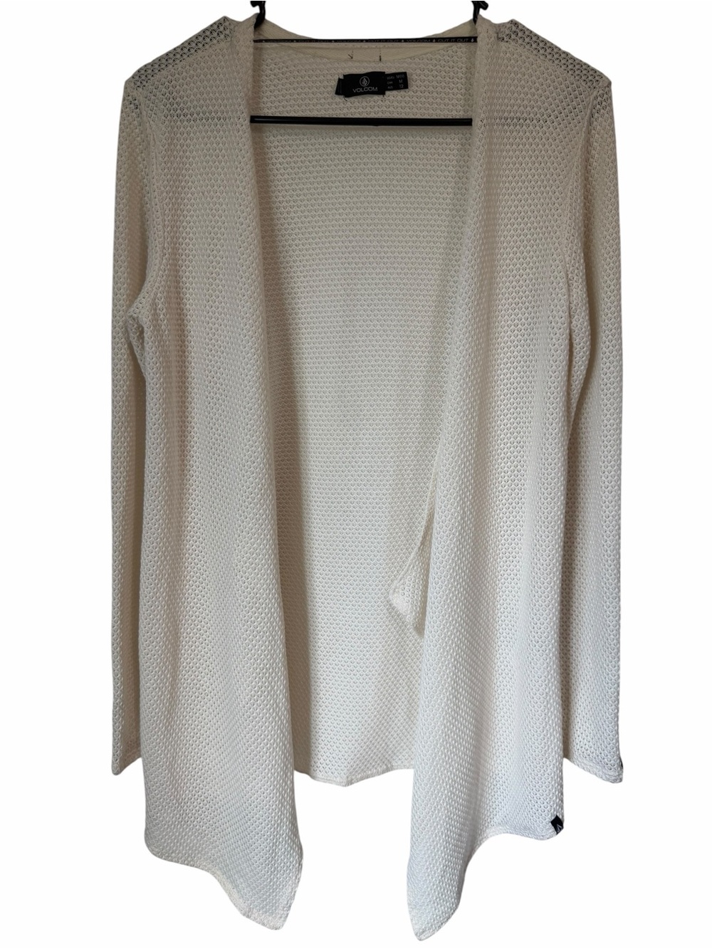 Volcom Lightweight Cream Open-Front Knit Cardigan